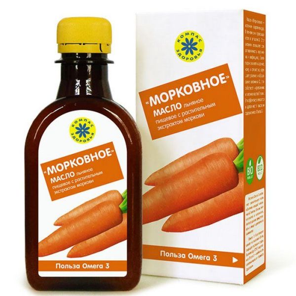 Масло льняное морковное с экстрактом моркови 200мл фотография