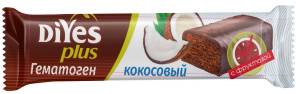 Гематоген ДиYES Кокосовый на фруктозе в шоколадной глазури 35 г