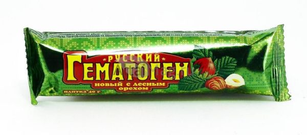 Гематоген русский с лесным орехом 40г фотография