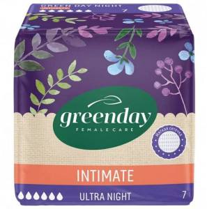 Прокладки Green day ultra night dry intimate 7шт