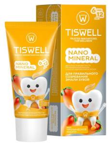 Зубная паста детская Tiswell со вкусом тропического манго Nano Mineral 60г