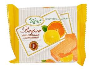 Вафли Bifrut Апельсиново-лимонные фруктозе 60г